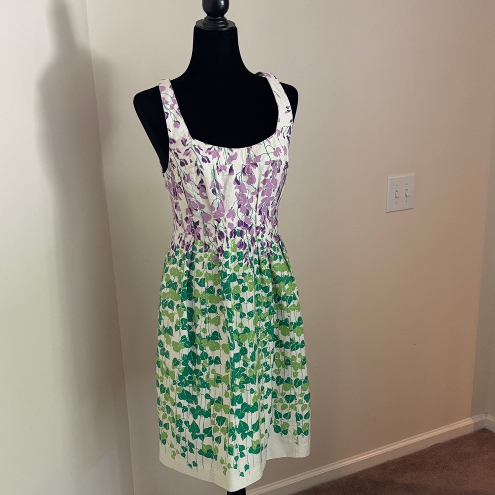 Anthropologie White and Pink Ruffled Tiered Midi Dress